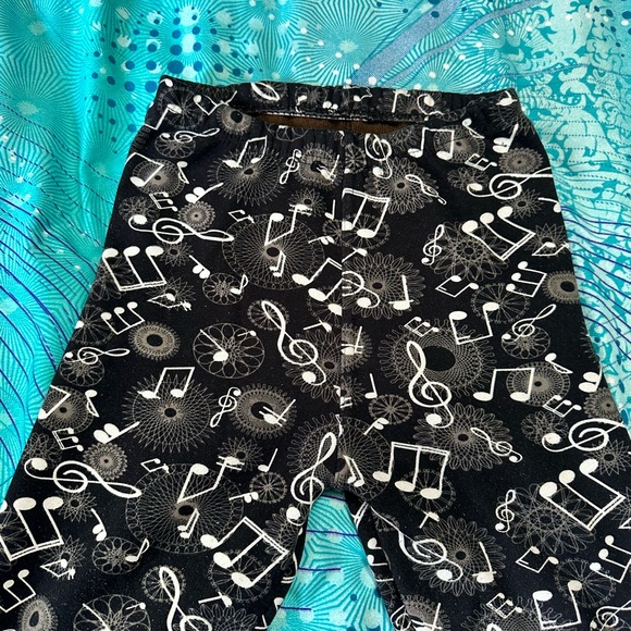 Youth Musical Print Fleece Lined Leggings - Picture 3 of 5